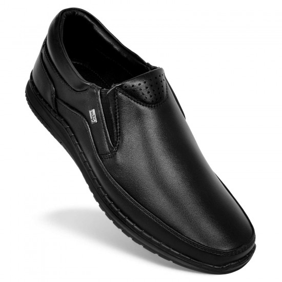 Black Classy Slip On Shoes For Men DM 1036-DelMuro