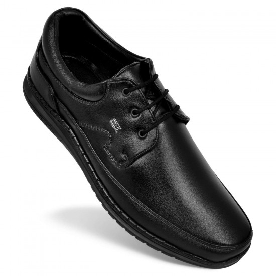 Black Flexible Shoes  For Men DM 1037-DelMuro