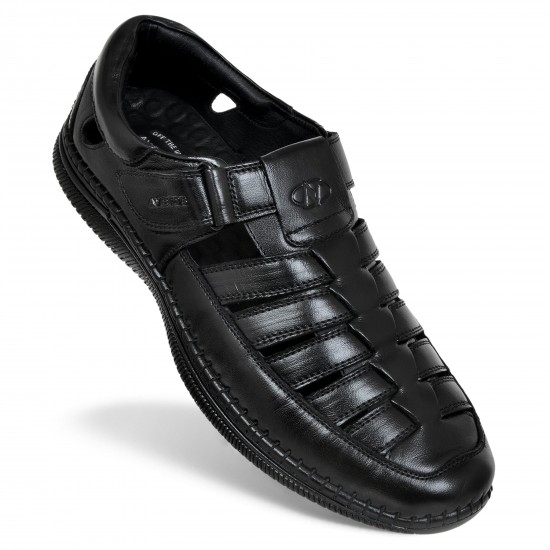 Avetos Black Leather Bantu Shoes AV615
