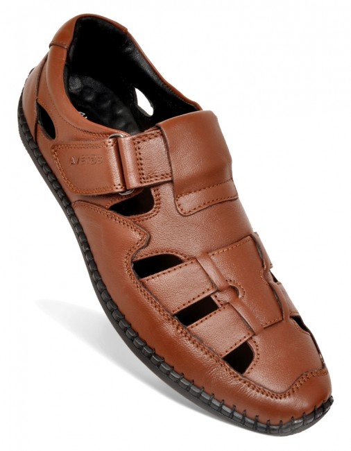Avetos Tan Bantu Leather Sandals For Mens - AV 613