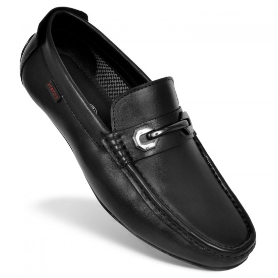 Black Formal Loafers For Men Av 5135-Avetos
