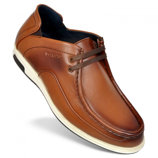 Tan Lace-Up Shoes For Men DM 1034-DelMuro