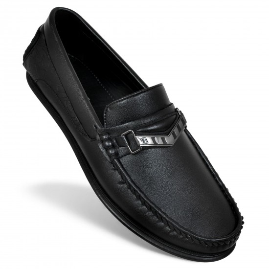 Stylish Black Light Weight Casual Loafers DM 1045 -DelMuro