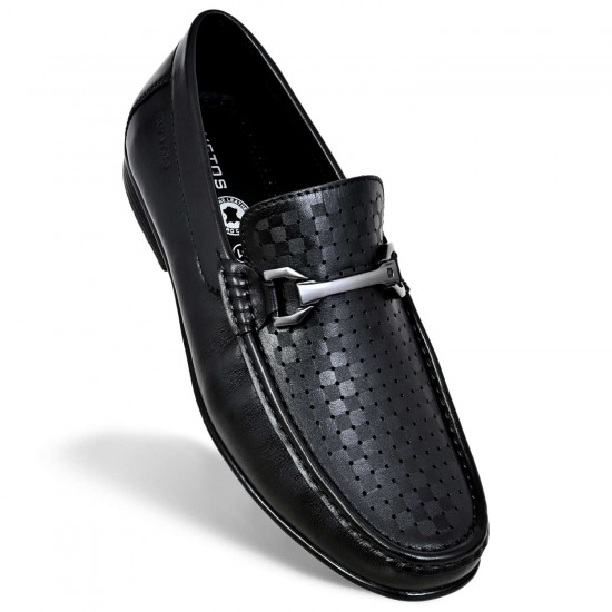 Black Leather Casual Shoes For Men AV 5182-Avetos