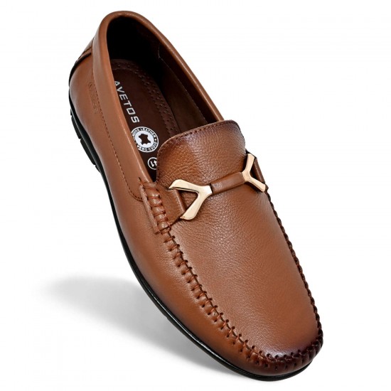 Tan Leather Casual Shoes For Men AV 5183-Avetos
