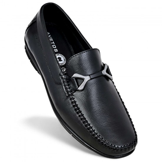 Black Leather Casual Shoes For Men AV 5183-Avetos