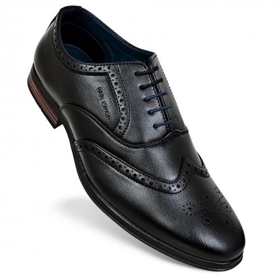 Black Brogue Oxford Shoes DM 1058 -DelMuro