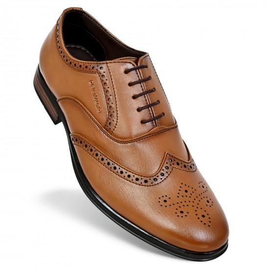 Tan Brogue Oxford Shoes DM 1058 -DelMuro