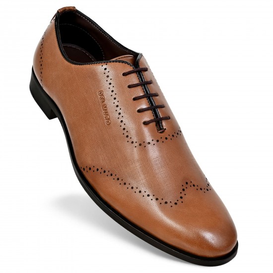 Tan Brogue Oxford Shoes DM 1057 -DelMuro