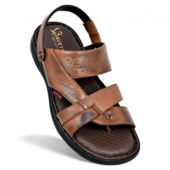 Avetos Tan Leather Sandals For Mens AV 621
