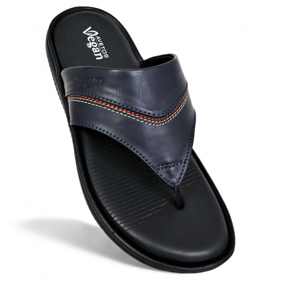 Avetos Vegan Navy Non Leather Slippers For Men VE 3002